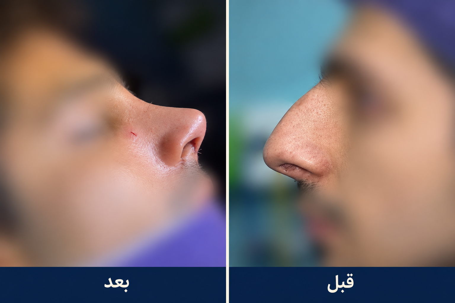 نمونه 4: پیش و پس از جراحی بینی با محوشدن اجزای صورت